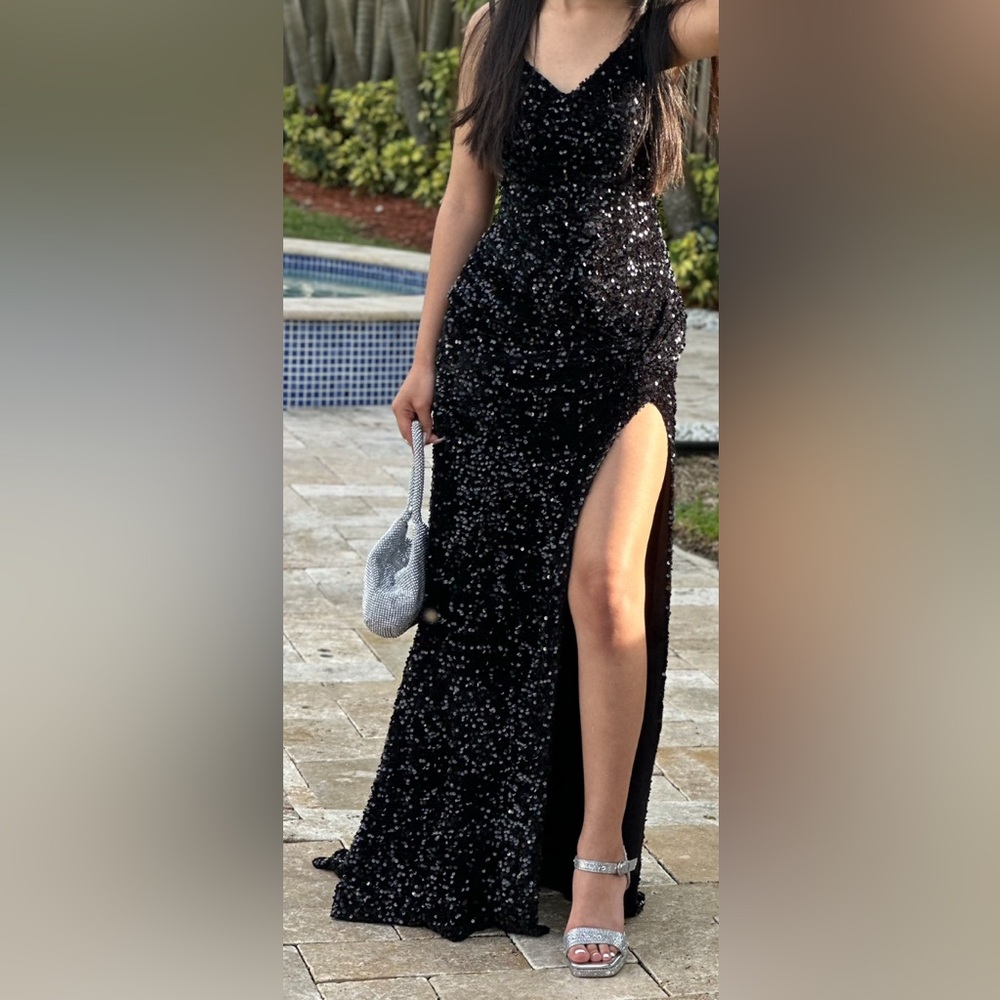 Black Sequin Gown